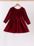 Maroon velvet bow dress