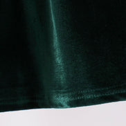 Green velvet bow dress