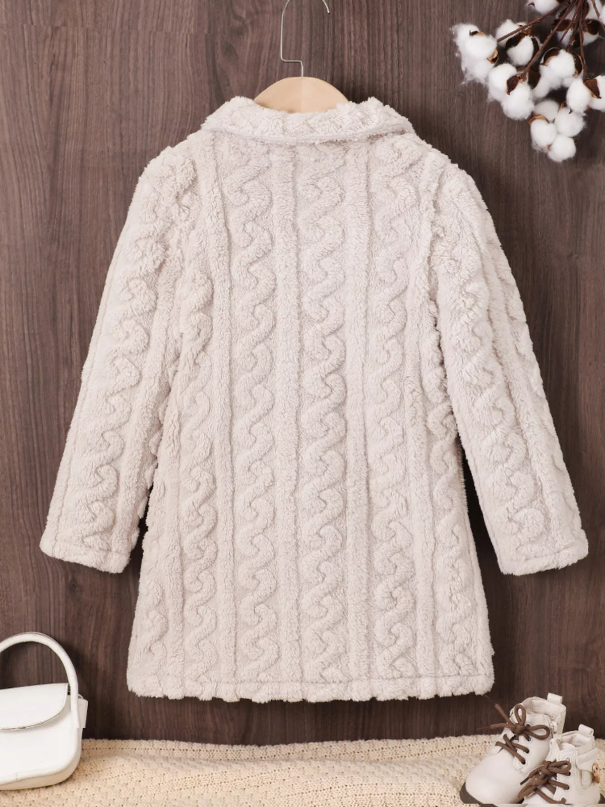 Children's Cozy Textured Double - Breasted Outerwear - Little Janey Shop