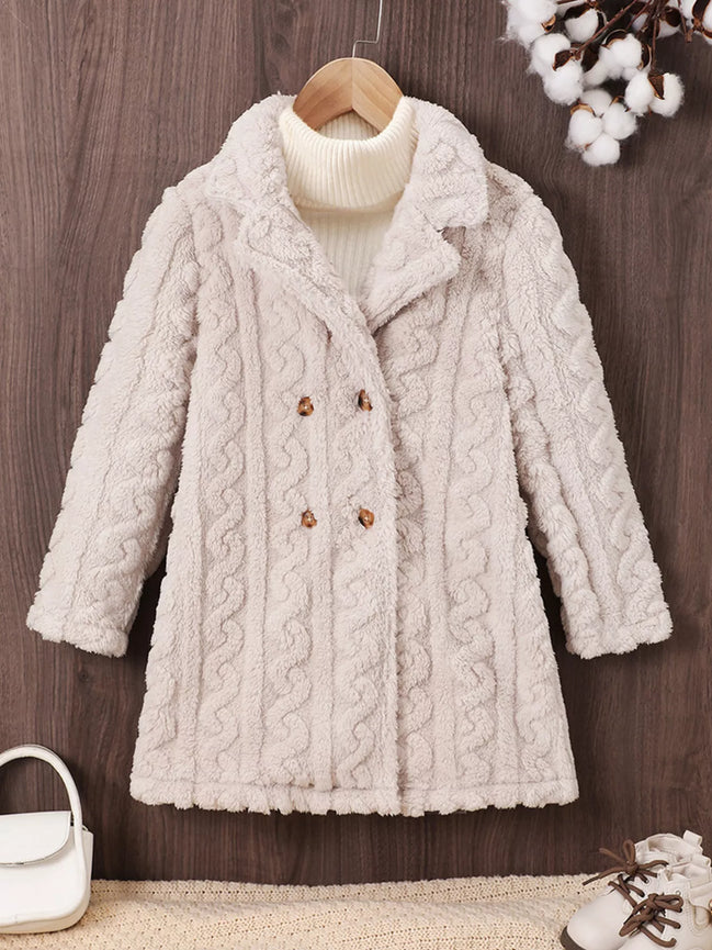 Children's Cozy Textured Double - Breasted Outerwear - Little Janey Shop