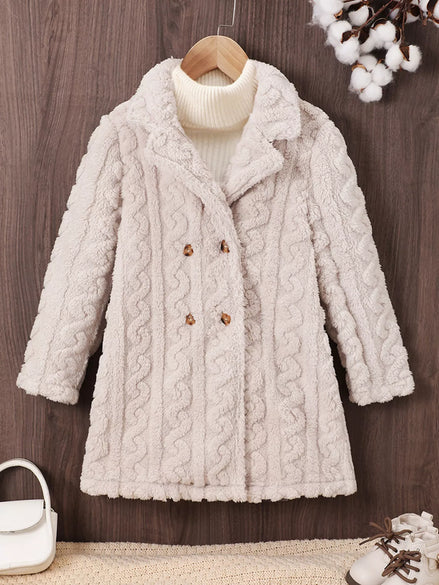 Children's Cozy Textured Double - Breasted Outerwear - Little Janey Shop