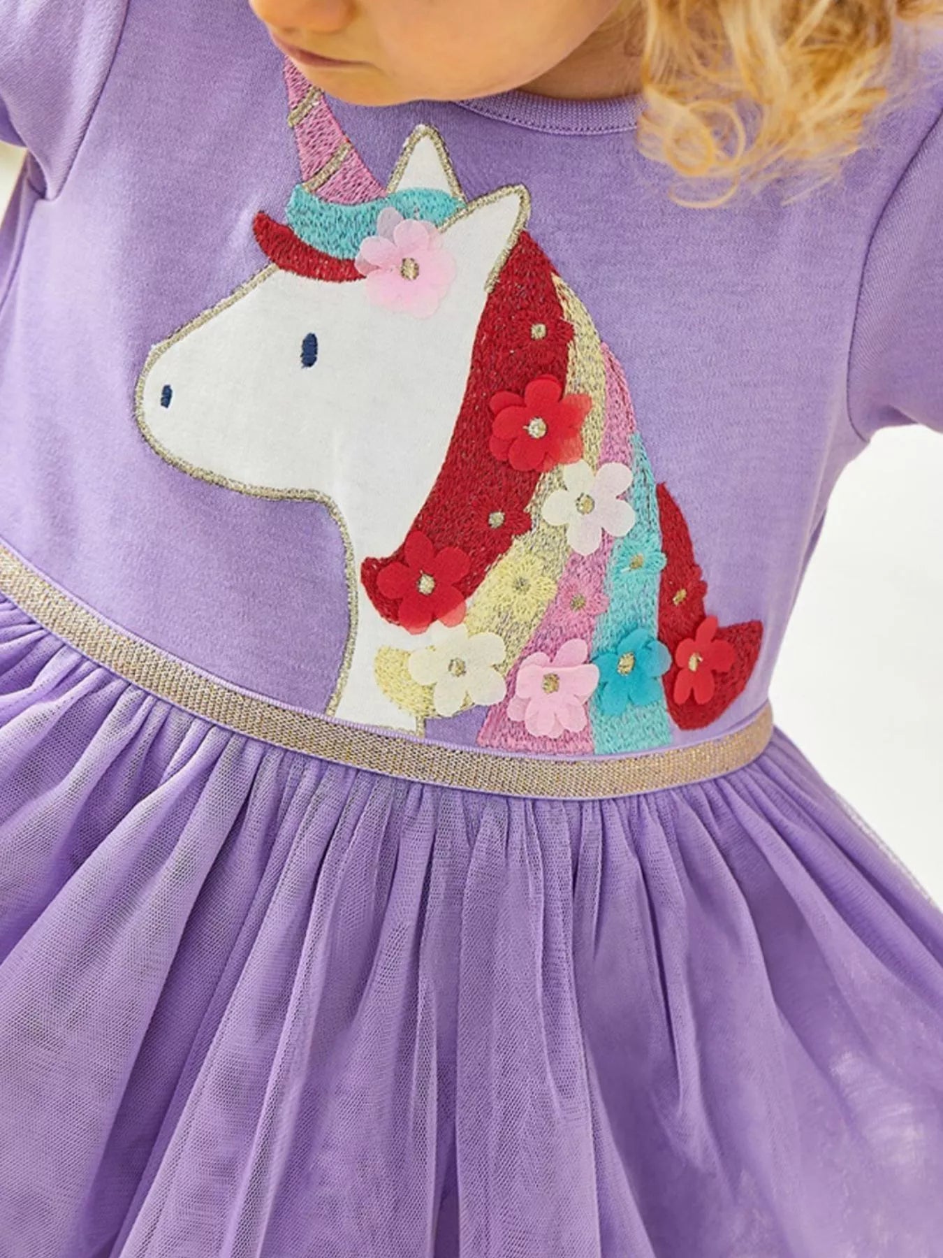 Children's Unicorn Short Sleeve Tulle Dress - Little Janey Shop