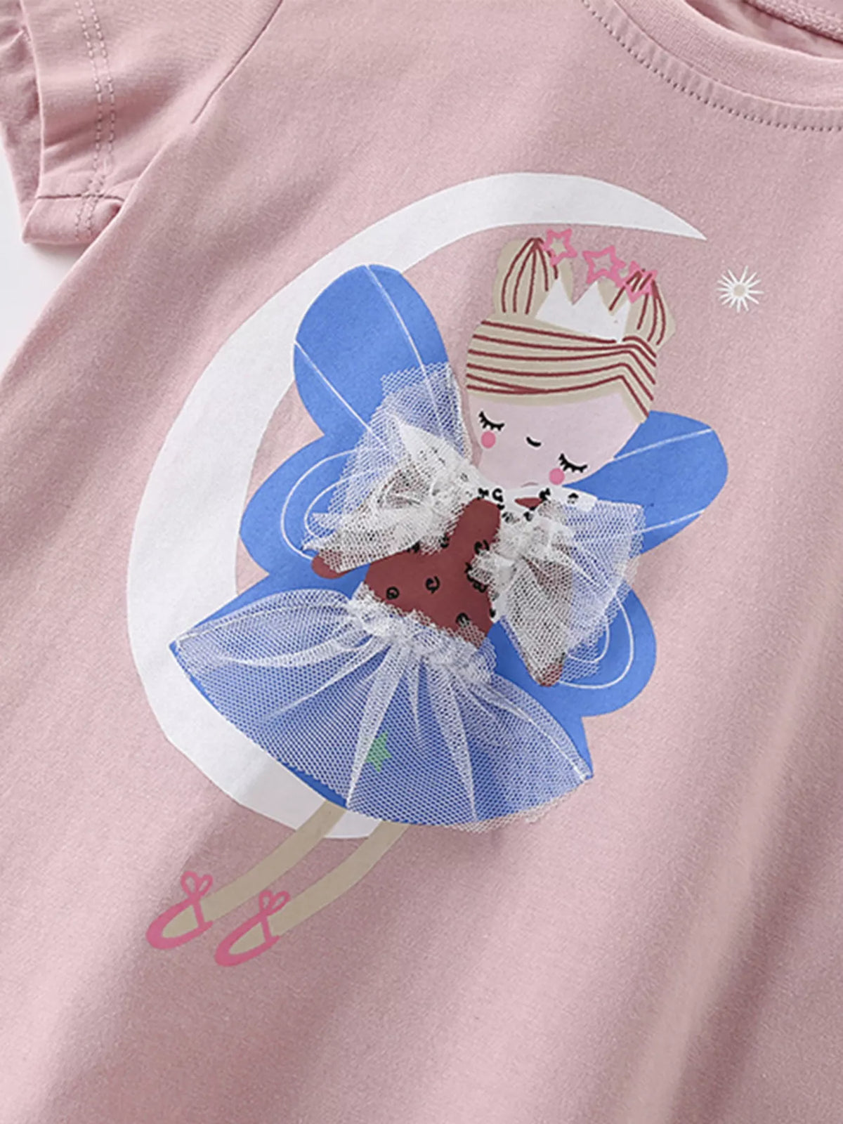 Children's Cute Fairy Graphic Short Sleeve T-Shirt - Little Janey Shop