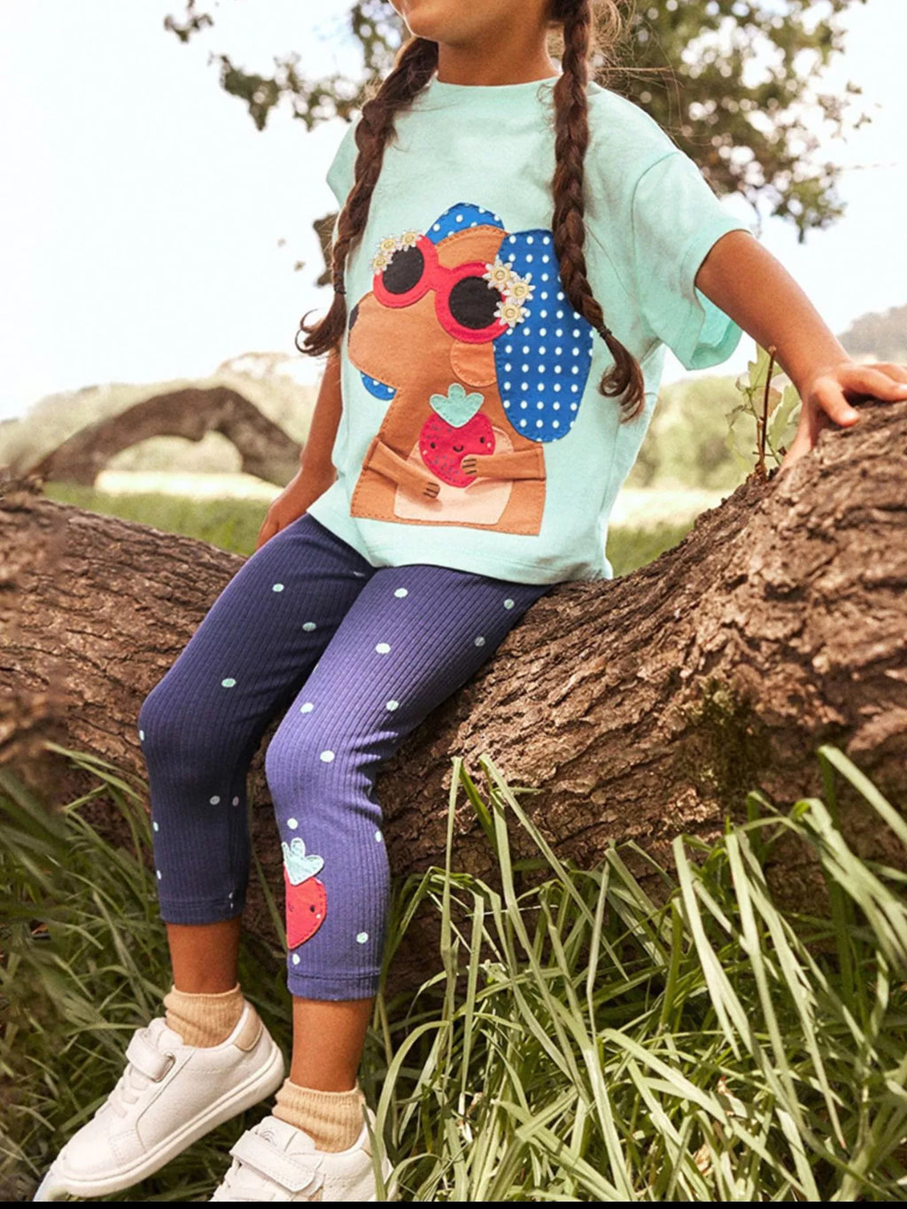 Children's Animal Tee and Polka Dot Leggings Set - Little Janey Shop