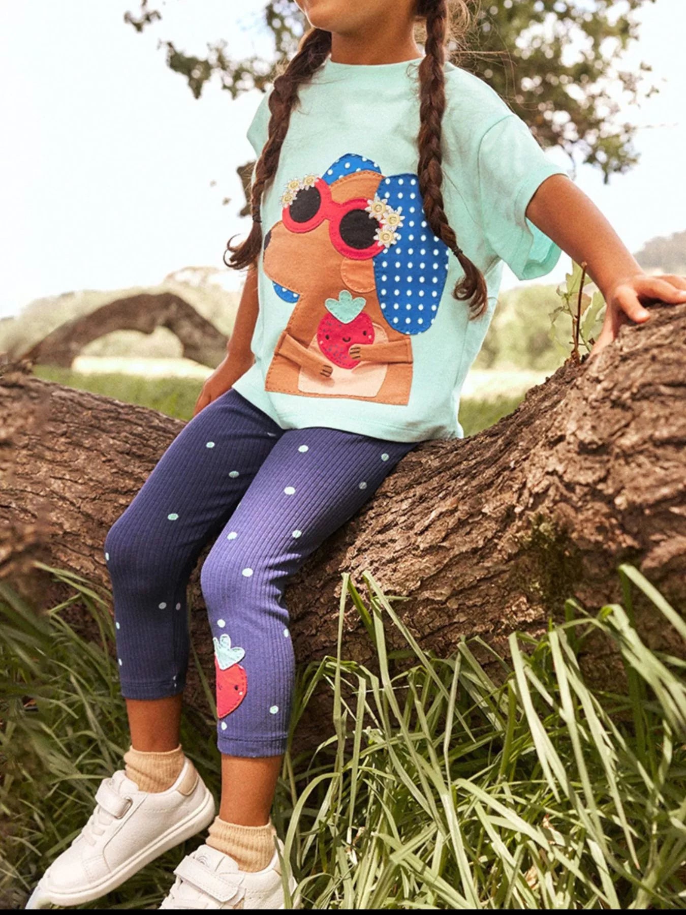 Children's Animal Tee and Polka Dot Leggings Set - Little Janey Shop