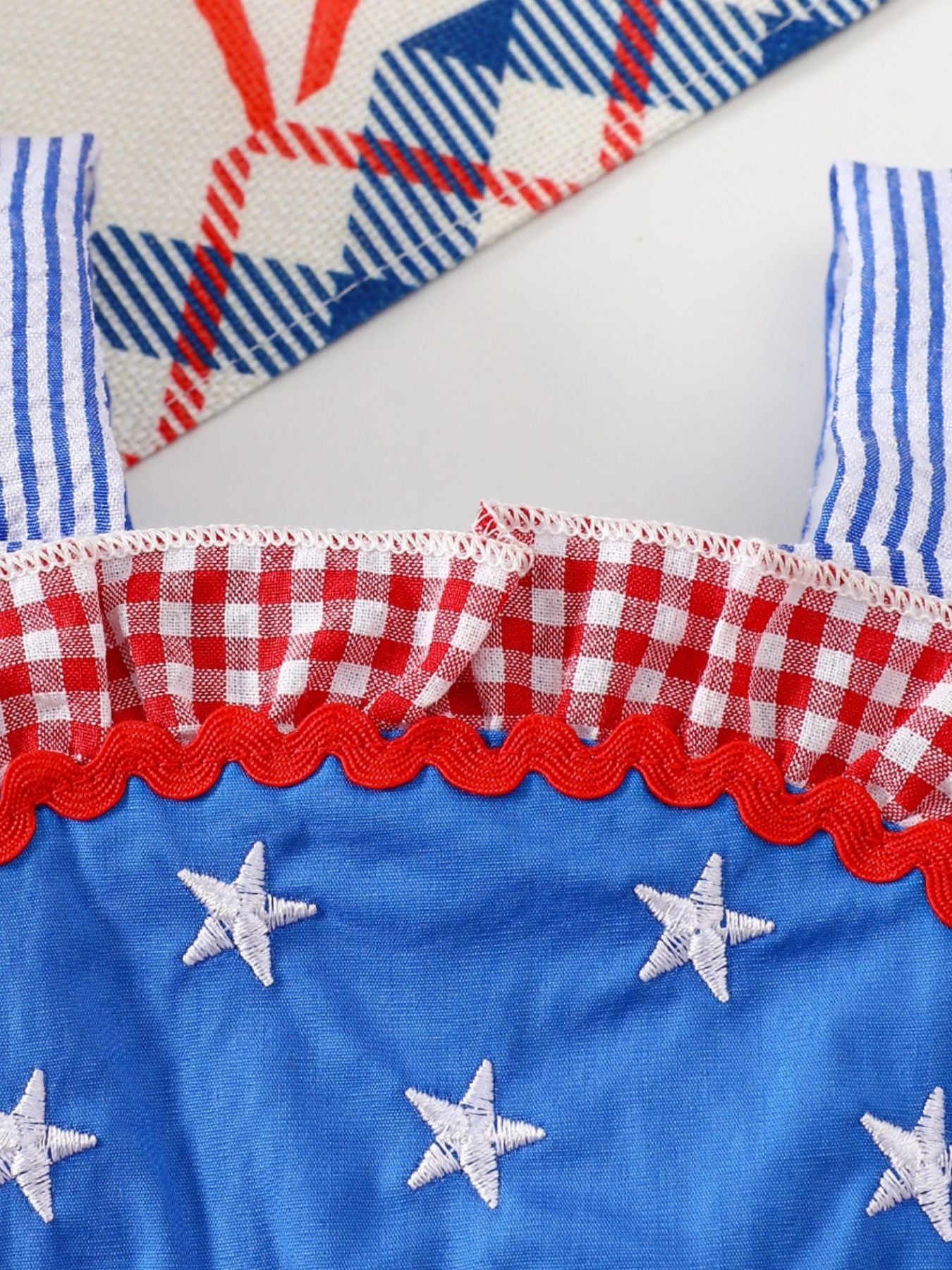 Children's Patriotic Star - Spangled Ruffle Dress - Little Janey Shop