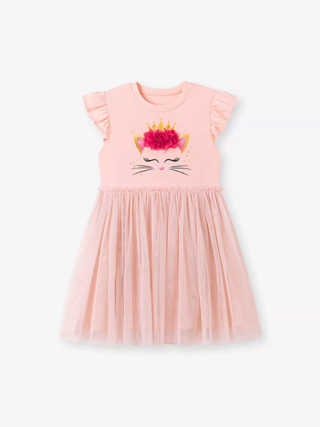 Children's Ruffled Sleeve Tulle Dress - Little Janey Shop