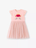 Children's Ruffled Sleeve Tulle Dress - Little Janey Shop