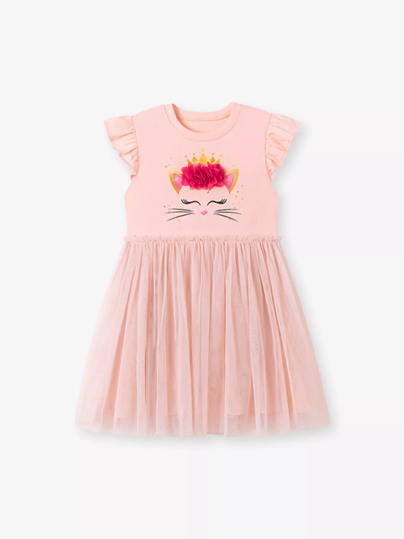 Children's Ruffled Sleeve Tulle Dress - Little Janey Shop