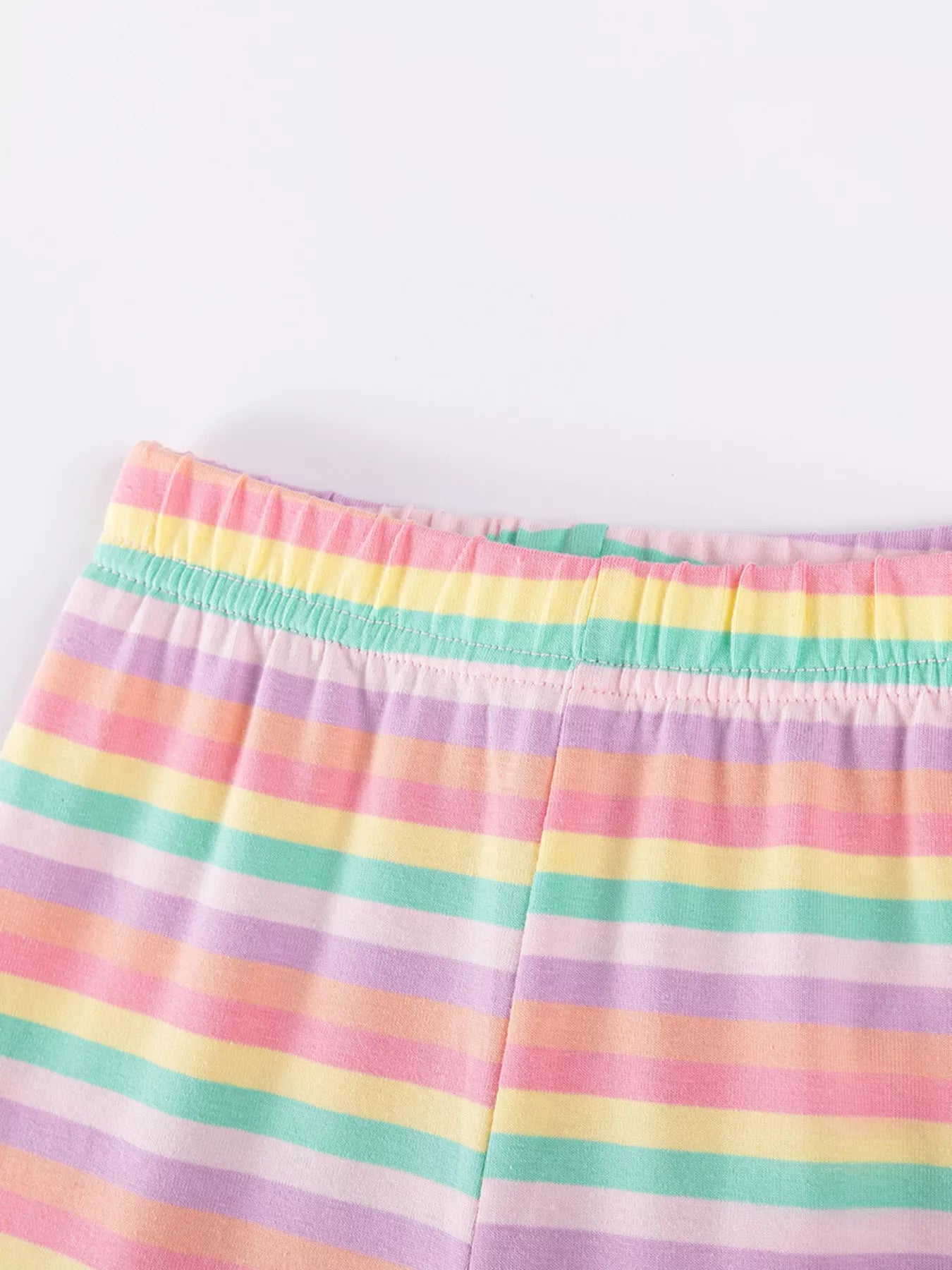 Children's Horse Applique Top & Rainbow Striped Pants Set - Little Janey Shop