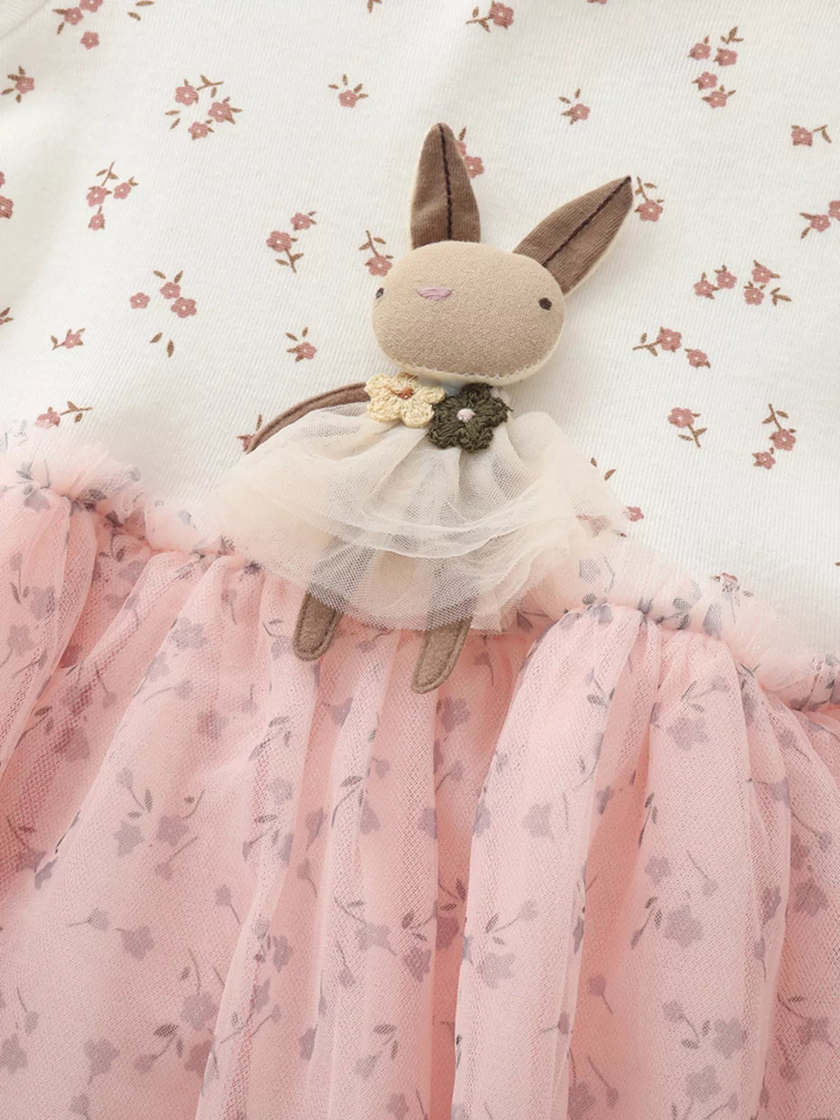 Children's Bunny Blush Pink Applique Tulle Dress - Little Janey Shop