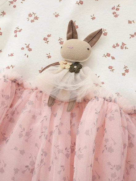 Children's Bunny Blush Pink Applique Tulle Dress - Little Janey Shop