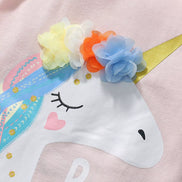 Children's Unicorn Graphic Round Neck T-Shirt - Little Janey Shop