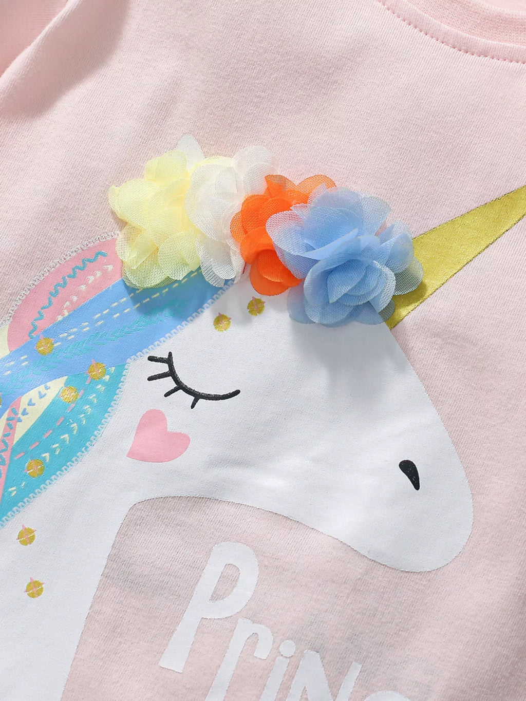 Children's Unicorn Graphic Round Neck T-Shirt - Little Janey Shop