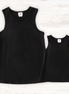 Black blank basic kids teens adult tank top