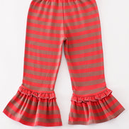 Platinum Red stripe ruffle pants