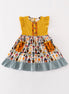 Platinum Yellow halloween dot ruffle pocket dress