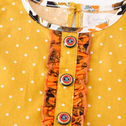 Platinum Yellow halloween dot ruffle pocket dress