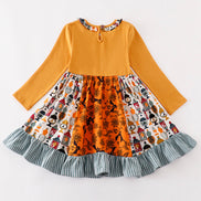 Platinum Yellow halloween twirl dress