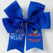 Blue floral hair bow
