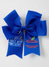 Blue floral hair bow