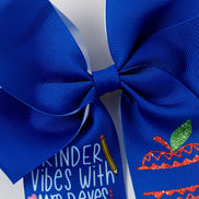 Blue floral hair bow