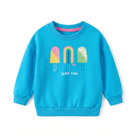 Children's Ice Cream Graphic Round Neck Sweatshirt - Little Janey Shop