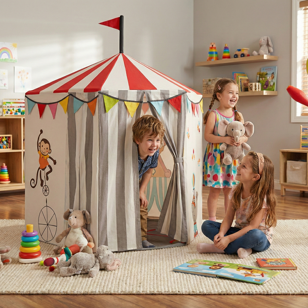 Kids Circus Tent Playhouse — Cotton Canvas Roleplay Play Tent for Children | Little Janey
