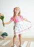 Platinum balcony pink dot dress