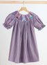 Purple castle hand smocked gingham dress
