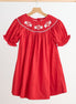 Red candy hand smocked dress