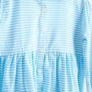 Blue puppy hand smocked stripe dress