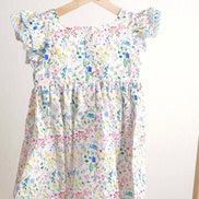 Floral easter bunny hand-smocked dress