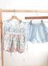 Floral easter bunny hand-smocked girl set