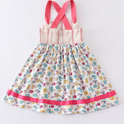 Platinum floral print strap girl dress