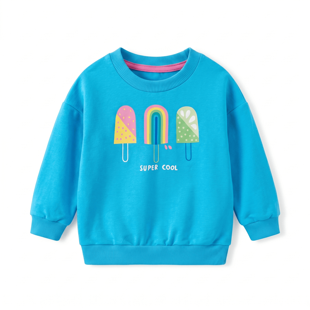Children's Ice Cream Graphic Round Neck Sweatshirt - Little Janey Shop