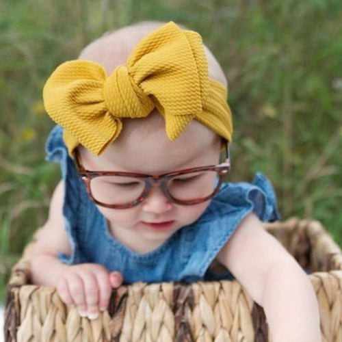 Baby Girls' Oversized Knot Bow Headband | Soft Stretch Headwear | 12 Colors | Little Janey