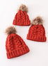 Caramel pompom  cable beanie hat