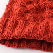 Caramel pompom  cable beanie hat