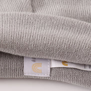 Grey ribbed basic knit beanie hat