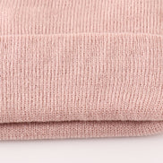 Pink ribbed basic knit beanie hat