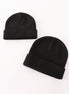Black ribbed basic knit beanie hat