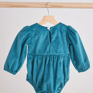 Teal velvet lace girl bubble