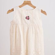White hand embroidery lace dress