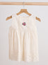 White hand embroidery lace dress
