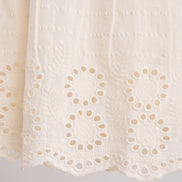 White hand embroidery lace dress