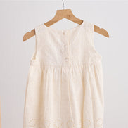 White hand embroidery lace dress