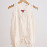 White hand embroidery floral lace jumpsuit