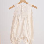 White hand embroidery floral lace jumpsuit
