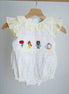 Mustard character hand smocked ruffle bubble